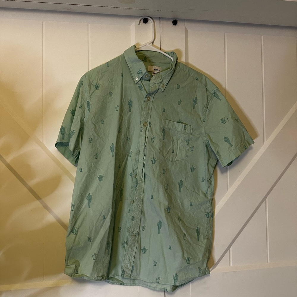 Men's Green Cactus Print Shirt